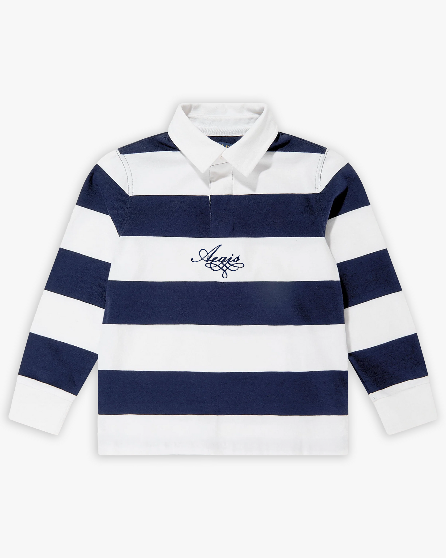 White and Navy Rugby Top